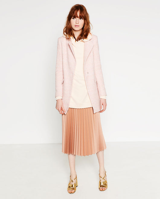 LONG BLAZER WITH CROSSOVER NECKLINE