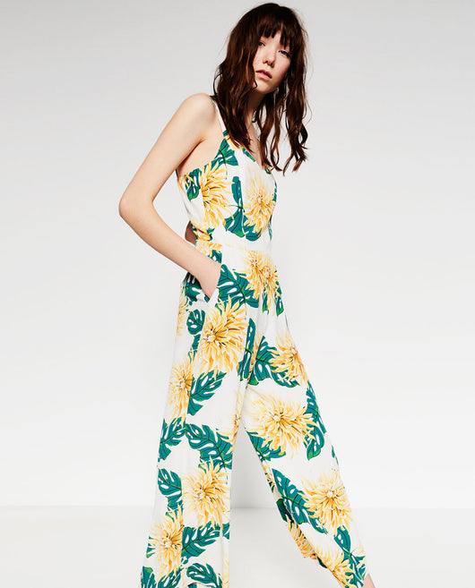 PRINTED FLOWING JUMPSUIT