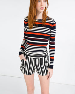 MULTICOLORED STRIPED SWEATER