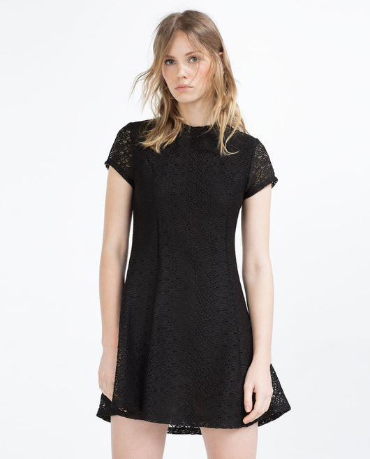 GUIPURE LACE SKATER DRESS