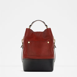 COLOR CONTRAST BUCKET BAG