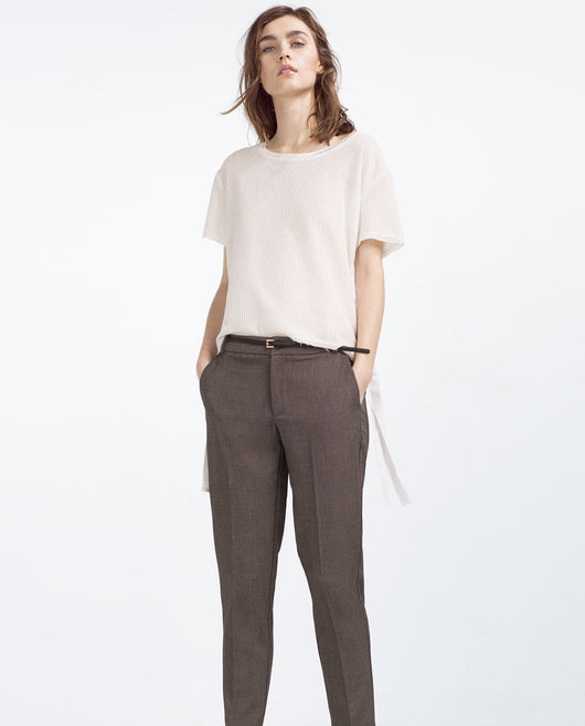 CHINO TROUSERS WITH BELT