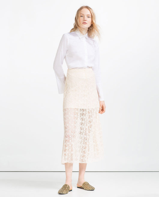 LACE LAYER MIDI SKIRT