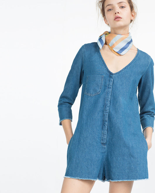 SHORT JUMPSUIT WITH V-NECK