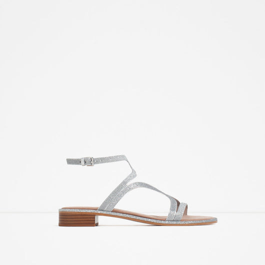 SILVER ROMAN STYLE SANDALS