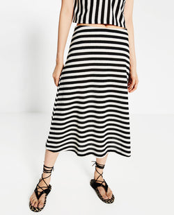 MIDI SUIT SKIRT BLACK AND WHITE